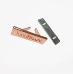 'Handmade' label rosé goud rechthoekig