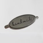 'Handmade' label zilver ovaal