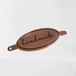 'Handmade' label rosé ovaal