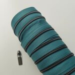Rits teal met gun black tandjes 4 mm