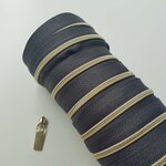 Rits lead met licht gouden tandjes 4 mm