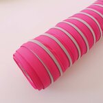 Rits fluo roze met zilveren tandjes  4 mm