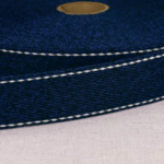 Tassenband 30 mm met stiksel donker blauw