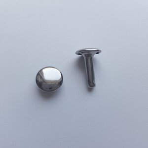 Holniet 9 mm dubbele kop zilver - lange pin