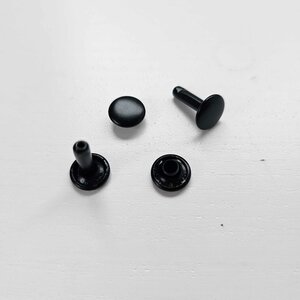 Holniet 9 mm dubbele kop mat zwart - lange pin