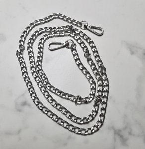 Tassenketting fijn zilver/nikkel 90 cm