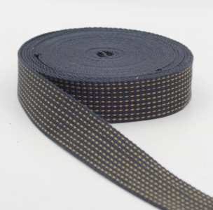 Tassenband 30 mm stitches grijsblauw