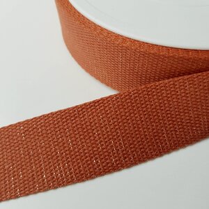 Tassenband 30 mm terracotta met glitter